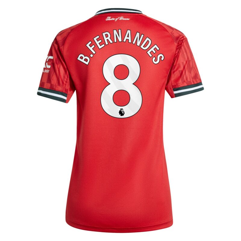 Manchester United adidas Home Shirt 2025-26 - Womens with B. Fernandes 8 printing