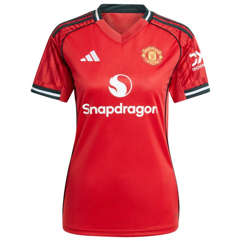 Manchester United adidas Home Shirt 2025-26 - Womens with Cunha 10 printing