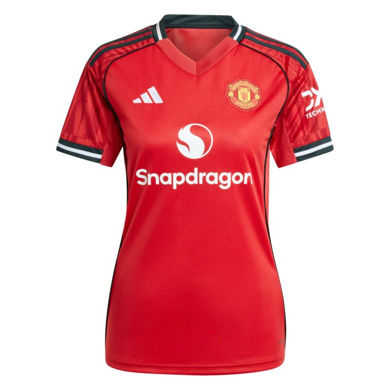 Manchester United adidas Home Shirt 2025-26 - Womens with Šeško 30 printing