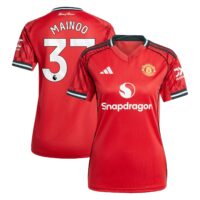 Manchester United adidas Home Shirt 2025-26 - Womens with Mainoo 37 printing