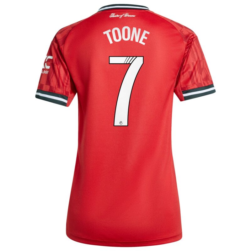 Manchester United adidas Home Shirt 2025-26 - Womens with Toone 7 printing