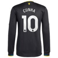 Manchester United adidas Third Authentic Shirt 2025-26 - Long sleeve with Cunha 10 printing
