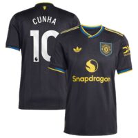 Manchester United adidas Third Authentic Shirt 2025-26 with Cunha 10 printing
