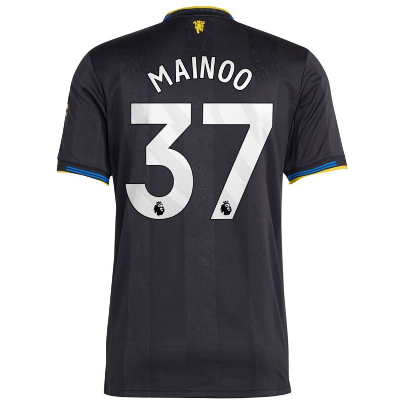 Manchester United adidas Third Authentic Shirt 2025-26 with Mainoo 37 printing