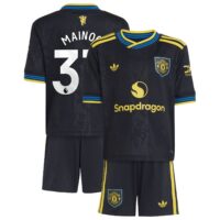 Manchester United adidas Third Minikit 2025-26 with Mainoo 37 printing