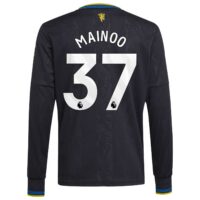 Manchester United adidas Third Shirt 2025-26 - Kids - Long Sleeve with Mainoo 37 printing