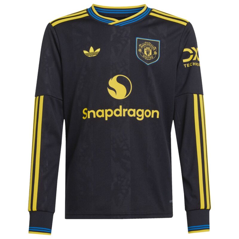 Manchester United adidas Third Shirt 2025-26 - Kids - Long Sleeve with Mbeumo 19 printing