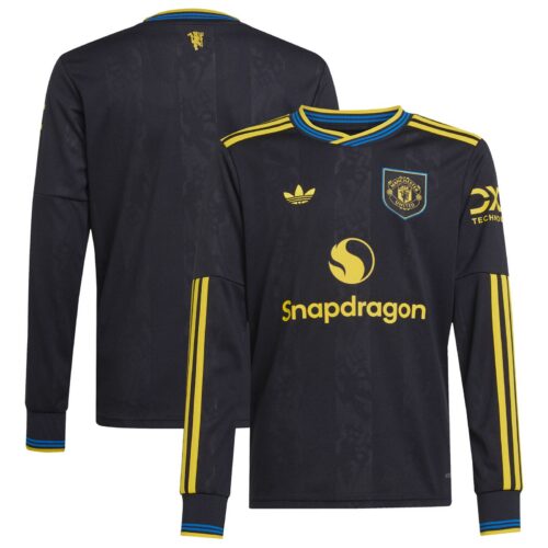 Manchester United adidas Third Shirt 2025-26 - Kids - Long Sleeve
