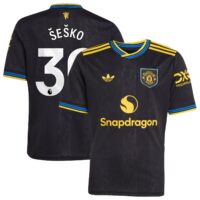 Manchester United adidas Third Shirt 2025-26 - Kids with Šeško 30 printing
