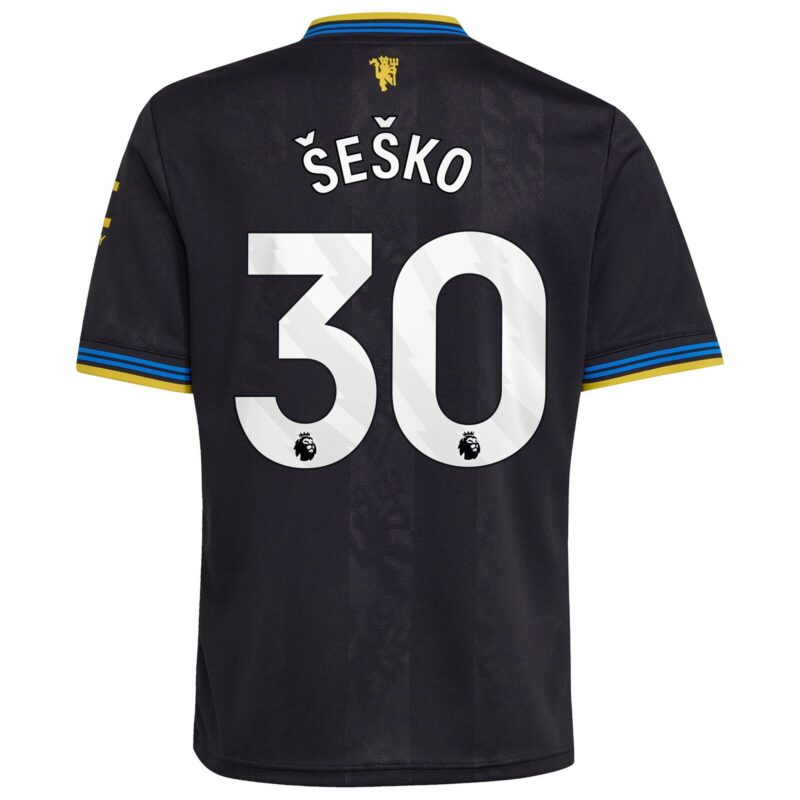 Manchester United adidas Third Shirt 2025-26 - Kids with Šeško 30 printing