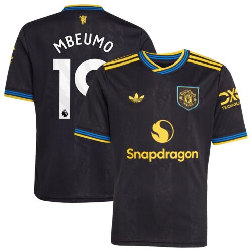 A2B image: manchester-united-adidas-third-shirt-2025-26-kids-with-mbeumo-19-printing Manchester United adidas Third Shirt 2025-26 - Kids with Mbeumo 19 printing