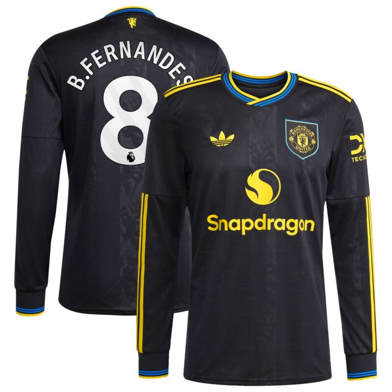 Manchester United adidas Third Shirt 2025-26 - Long sleeve with B. Fernandes 8 printing