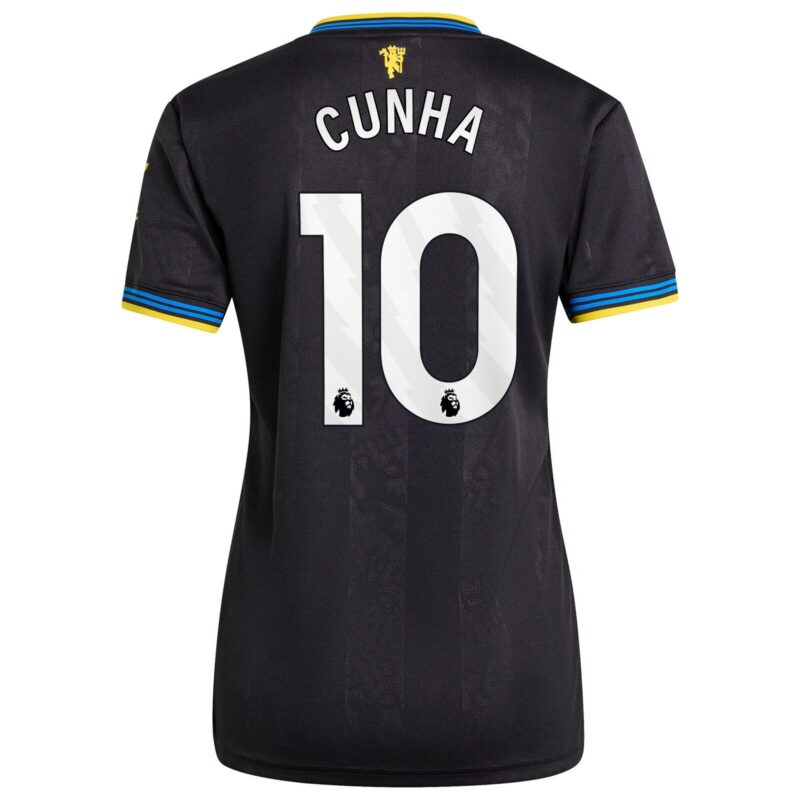 Manchester United adidas Third Shirt 2025-26 - Womens with Cunha 10 printing