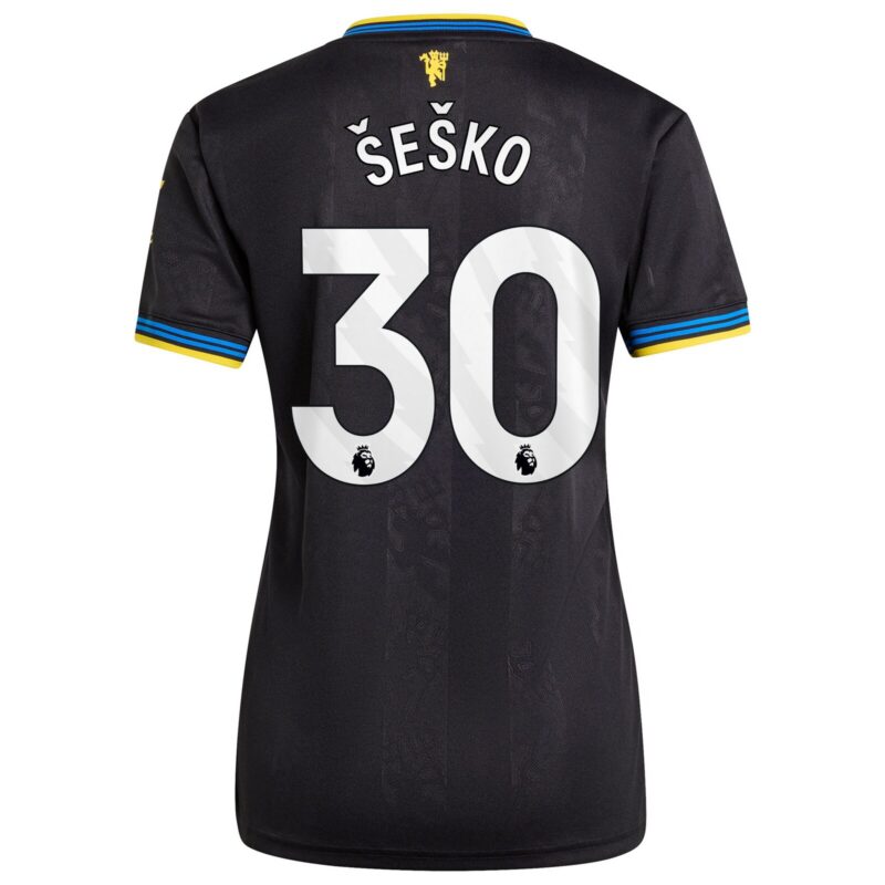 Manchester United adidas Third Shirt 2025-26 - Womens with Šeško 30 printing