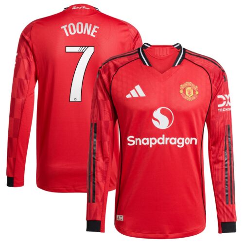 A2B image: manchester-united-adidas-wsl-home-authentic-shirt-2025-26-long-sleeve-with-toone-7-printing Manchester United adidas WSL Home Authentic Shirt 2025-26 - Long sleeve with Toone 7 printing