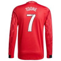 Manchester United adidas WSL Home Authentic Shirt 2025-26 - Long sleeve with Toone 7 printing