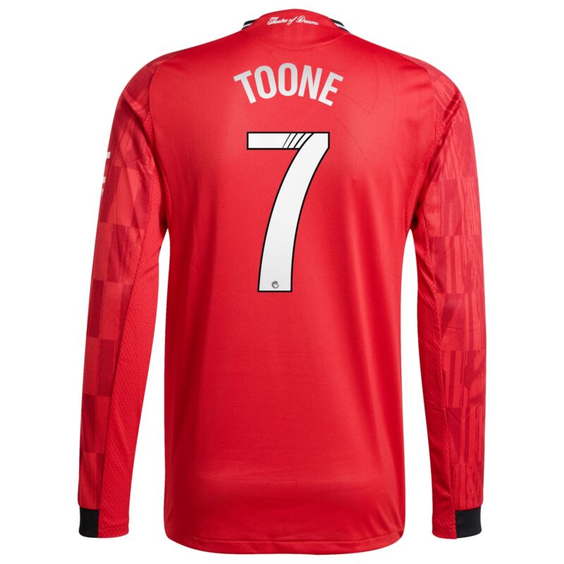 Manchester United adidas WSL Home Authentic Shirt 2025-26 - Long sleeve with Toone 7 printing