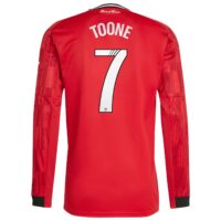 Manchester United adidas WSL Home Shirt 2025-26 - Long Sleeve with Toone 7 printing