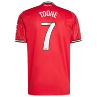 Manchester United adidas WSL Home Shirt 2025-26 with Toone 7 printing