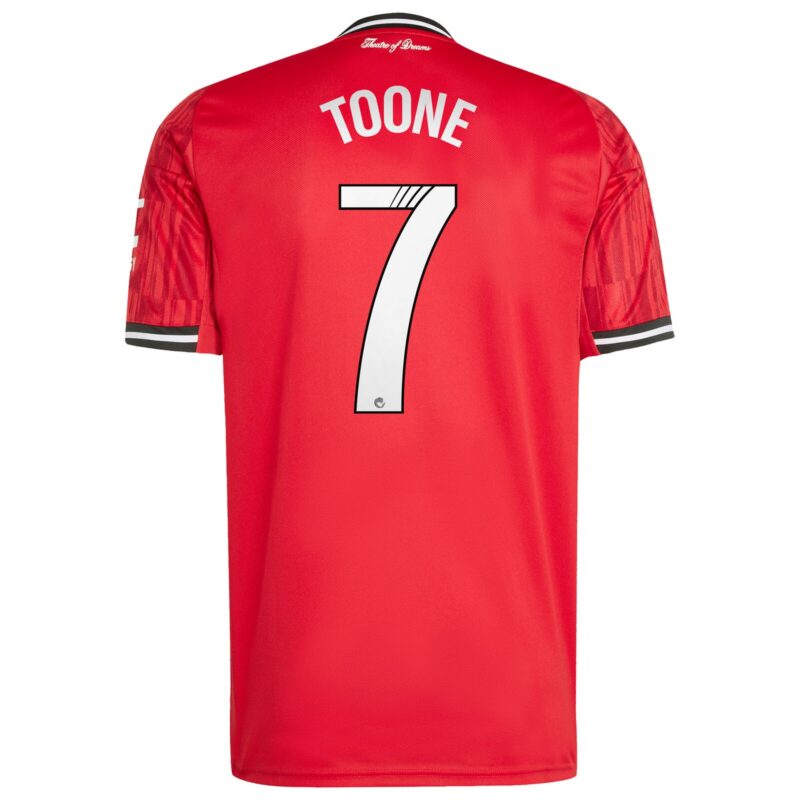 Manchester United adidas WSL Home Shirt 2025-26 with Toone 7 printing