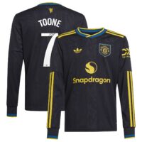 Manchester United adidas WSL Third Shirt 2025-26 - Kids - Long Sleeve with Toone 7 printing