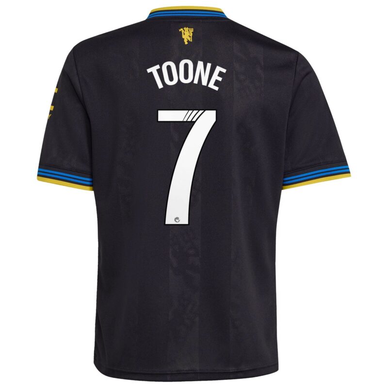 Manchester United adidas WSL Third Shirt 2025-26 - Kids with Toone 7 printing
