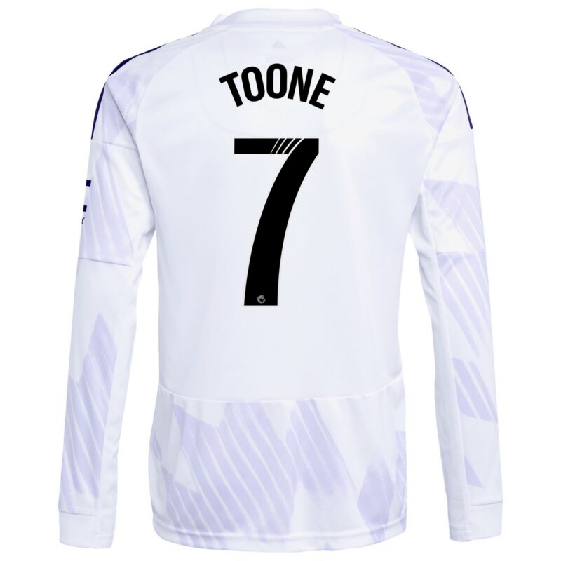 Manchester United WSL adidas Away Shirt 2025-26 - Kids - Long Sleeve with Toone 7 printing
