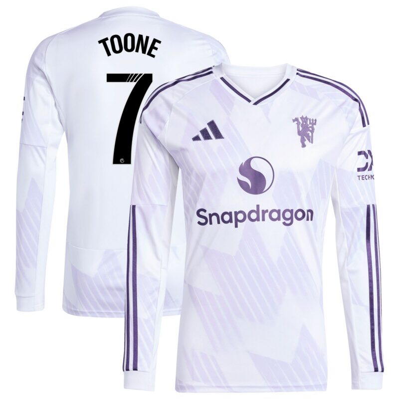 Manchester United WSL adidas Away Shirt 2025-26 - Long sleeve with Toone 7 printing