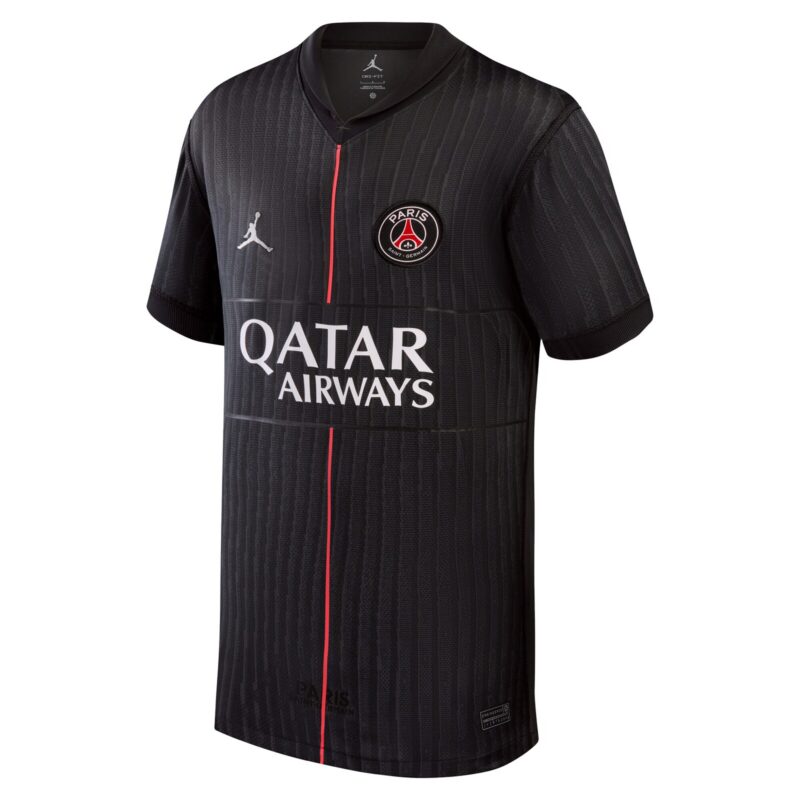 PSG Jordan Fourth Stadium Shirt 2025-26 - Kids with Vitinha 17 printing