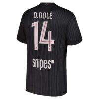 PSG Jordan Fourth Stadium Shirt 2025-26 with D.Doué 14 printing