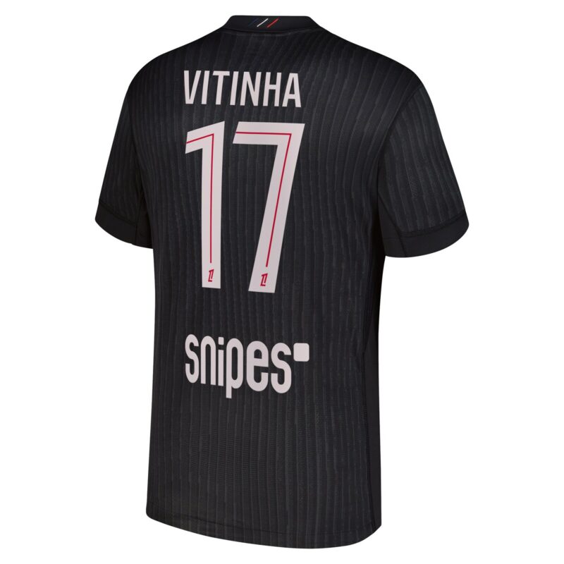 PSG Jordan Fourth Stadium Shirt 2025-26 with Vitinha 17 printing