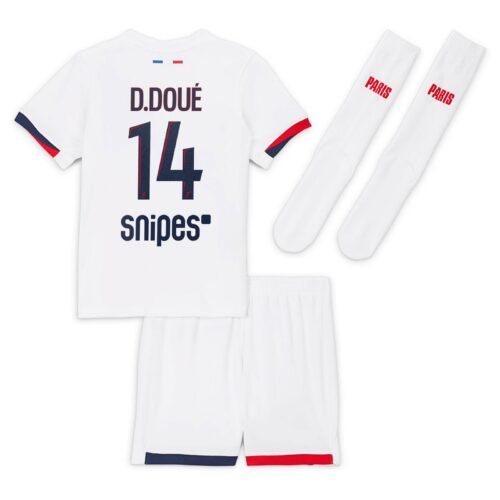 A2B image: psg-nike-away-stadium-kit-2025-26-little-kids-with-d-doue-14-printing PSG Nike Away Stadium Kit 2025-26 - Little Kids with D.Doué 14 printing