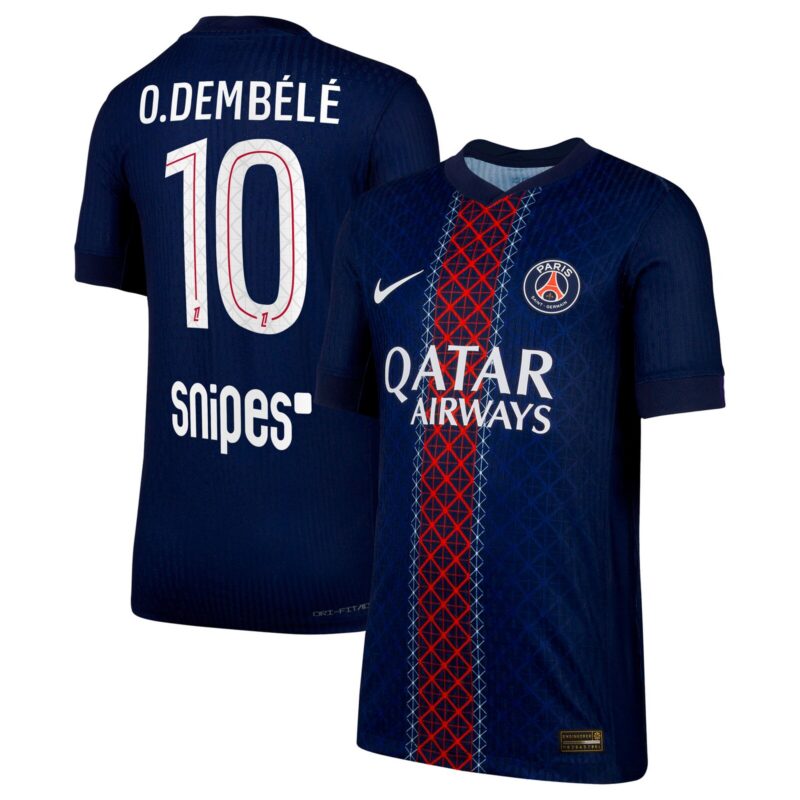 PSG Nike Dri-FIT ADV Home Match Shirt 2025-26 - Kids with O. Dembélé 10 printing