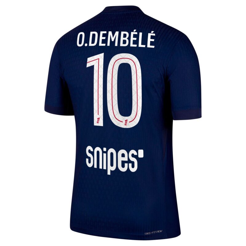 PSG Nike Dri-FIT ADV Home Match Shirt 2025-26 with O. Dembélé 10 printing
