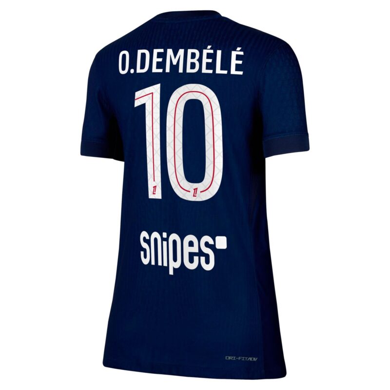 PSG Nike Dri-FIT ADV Home Match Shirt 2025-26 - Womens with O. Dembélé 10 printing