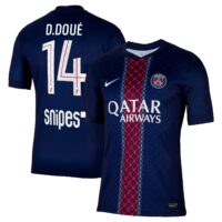 A2B image: psg-nike-home-stadium-shirt-2025-26-with-d-doue-14-printing PSG Nike Home Stadium Shirt 2025-26 with D. Doué 14 printing