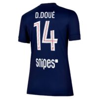 PSG Nike Home Stadium Shirt 2025-26 - Womens with D. Doué 14 printing