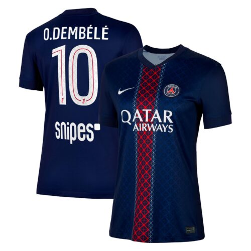 PSG Nike Home Stadium Shirt 2025-26 - Womens with O. Dembélé 10 printing