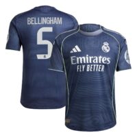 Real Madrid adidas Away Authentic Shirt 2025-26 with Bellingham 5 printing