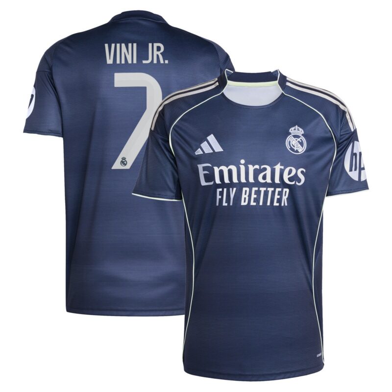 Real Madrid adidas Away Shirt 2025-26 with Vini Jr. 7 printing