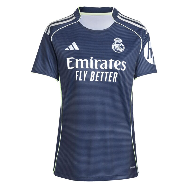 A2B image: real-madrid-adidas-away-shirt-2025-26-womens-with-bellingham-5-printing Real Madrid adidas Away Shirt 2025-26 - Womens with Bellingham 5 printing