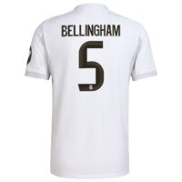Real Madrid adidas Home Authentic Shirt 2025-26 with Bellingham 5 printing
