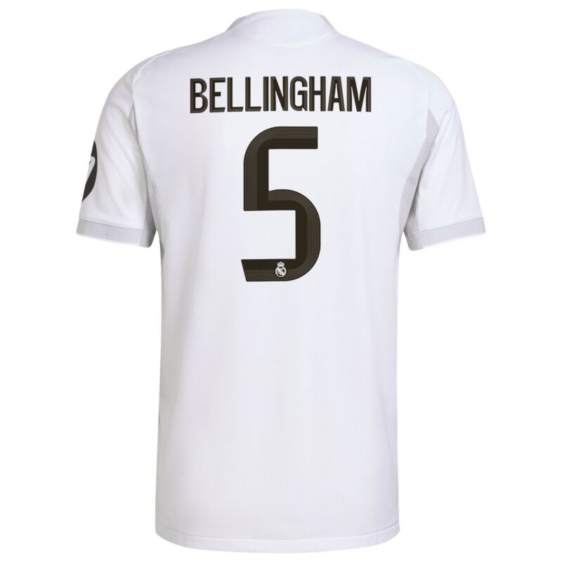 Real Madrid adidas Home Authentic Shirt 2025-26 with Bellingham 5 printing