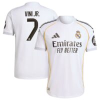 Real Madrid adidas Home Authentic Shirt 2025-26 with Vini Jr. 7 printing