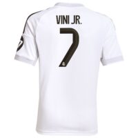 Real Madrid adidas Home Shirt 2025-26 - Kids with Vini Jr. 7 printing