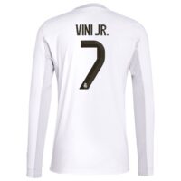Real Madrid adidas Home Shirt 2025-26 - Long Sleeve with Vini Jr. 7 printing