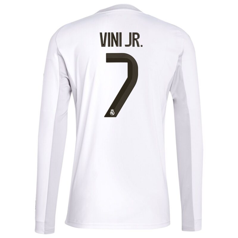 Real Madrid adidas Home Shirt 2025-26 - Long Sleeve with Vini Jr. 7 printing