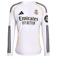 A2B image: real-madrid-adidas-home-shirt-2025-26-long-sleeve Real Madrid adidas Home Shirt 2025-26 - Long Sleeve