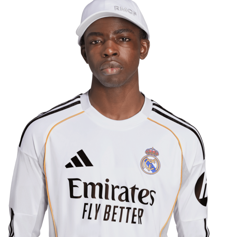 A2B image: real-madrid-adidas-home-shirt-2025-26-long-sleeve Real Madrid adidas Home Shirt 2025-26 - Long Sleeve