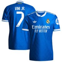 A2B image: real-madrid-adidas-third-authentic-shirt-2025-26-with-vini-jr-7-printing Real Madrid adidas Third Authentic Shirt 2025-26 with Vini Jr. 7 printing